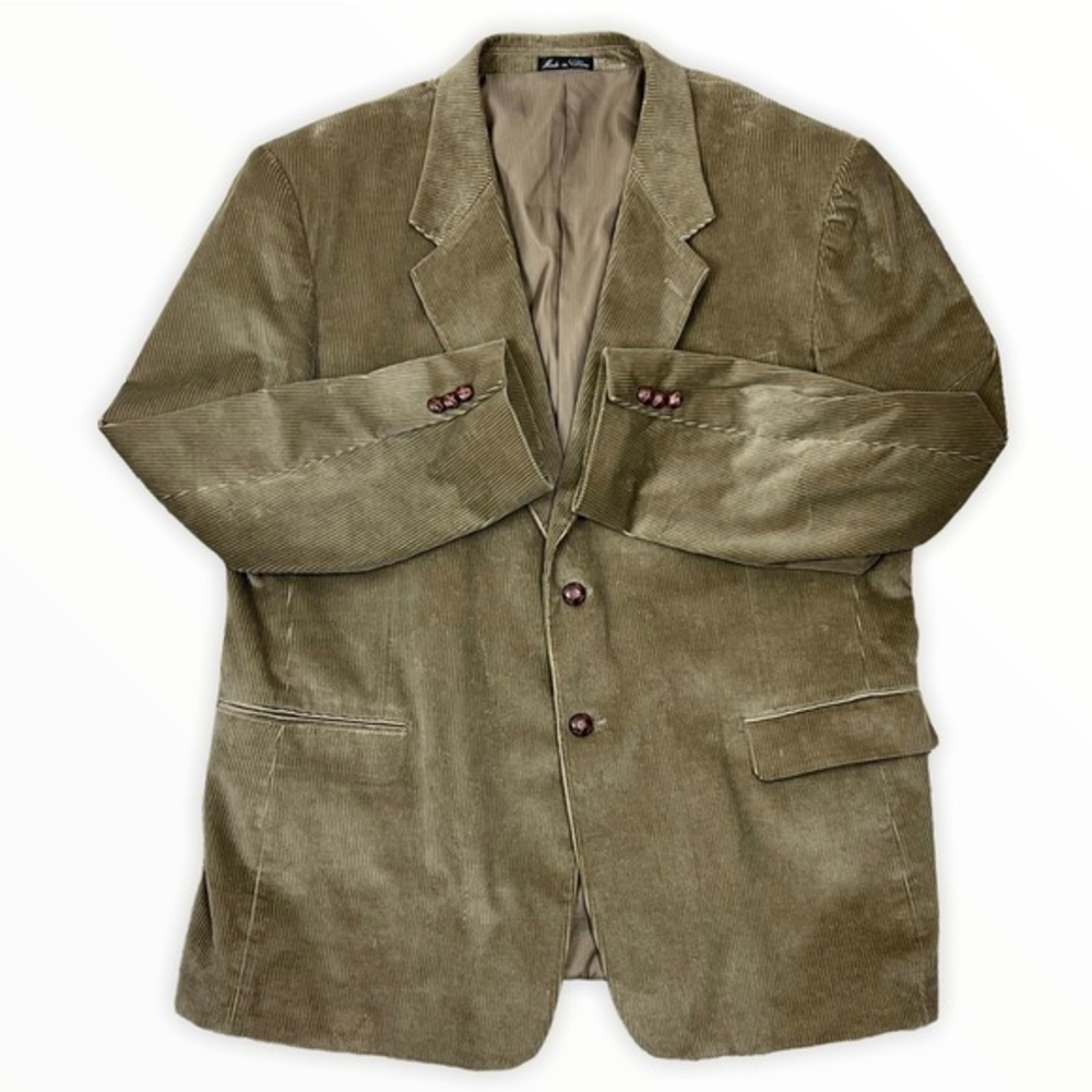 Monsieur Adolfo‎ Mens Brown Corduroy 2 Button Blazer Sport Coat Jacket Size 46R